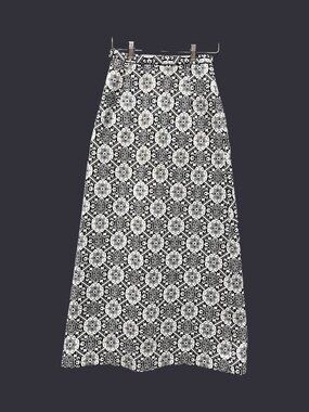 Vintage Long Black & White Skirt